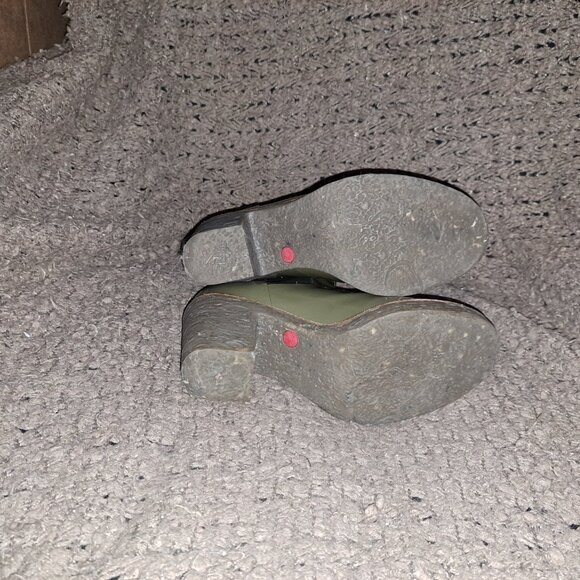 CAMPER TOGETHER RACHEL COMEY-Khaki Patent Leather/Nylon Pull-On Booties-Sz 36-EX - Picture 8 of 8